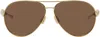 Bottega Veneta Gold Sardine Navigator Sunglasses