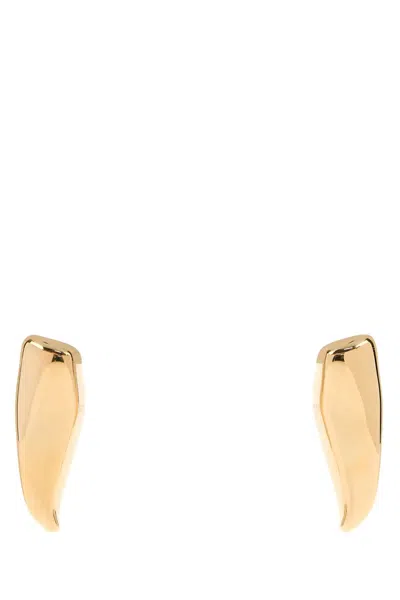 Bottega Veneta Large Prisma Sculptural Design Earrings Polished In Gold