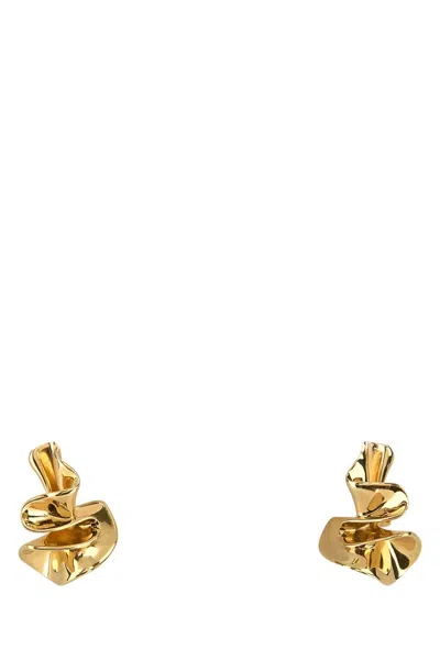 Bottega Veneta Gold Silver Small Anemone Earrings In Purple