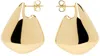 Bottega Veneta Gold Small Fin Earrings In 8120 Yellow Gold