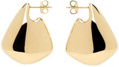Bottega Veneta Gold Small Fin Earrings In 8120 Yellow Gold