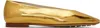 Bottega Veneta Reflective Goatskin Sofia Ballet Flats In 8265 Gold