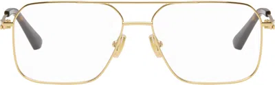 Bottega Veneta Gold Split Glasses