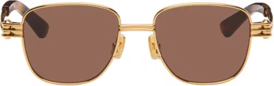 Bottega Veneta Gold Square Sunglasses