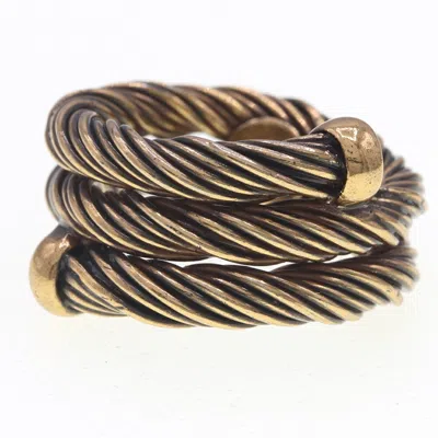 Pre-owned Bottega Veneta Gold Sterling Silver 925 Band Ring ()