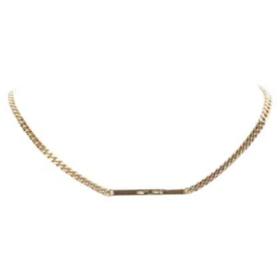 Pre-owned Bottega Veneta Gold Tone Bv Id Choker Chain Necklace In Multi