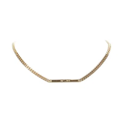 Pre-owned Bottega Veneta Gold Tone Bv Id Choker Chain Necklace In Multiple