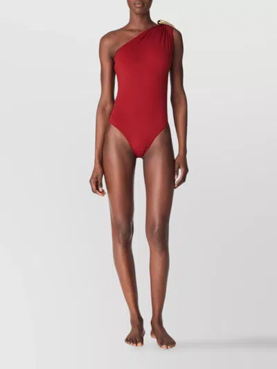 BOTTEGA VENETA GOLD-TONE HARDWARE ONE-SHOULDER SWIMSUIT