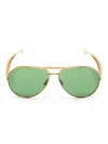 Bottega Veneta Gold-tone Sardine Pilot-frame Sunglasses In Gold