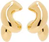 Bottega Veneta Gold Twist Earrings In 8120 Yellow Gold