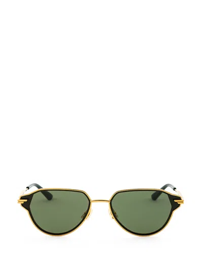 Bottega Veneta Golden Metal Sunglasses In Multi