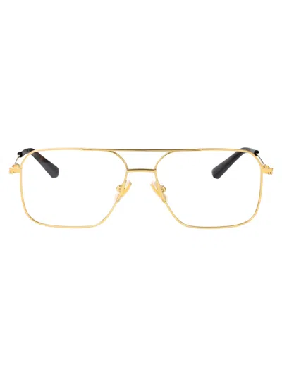 Bottega Veneta Gold-gold-transparent Metal Glasses