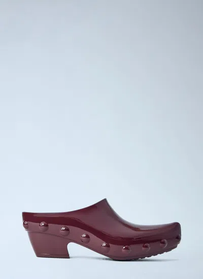 Bottega Veneta Gondola Studded Rubber Mules In Burgundy