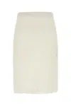 Bottega Veneta Lace Overlay Skirt Elastic Waistband In Neutral