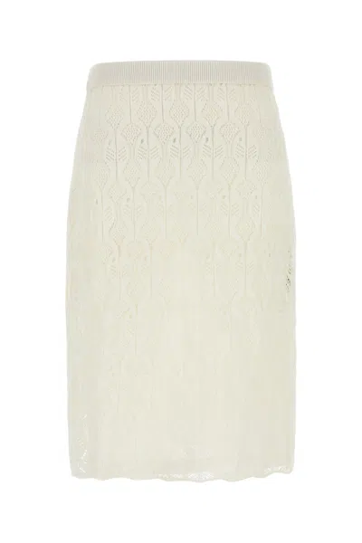 BOTTEGA VENETA GONNA IN PIZZO BIANCO  DONNA