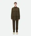 Bottega Veneta Grain De Poudre Double Layer Shirt In Beige