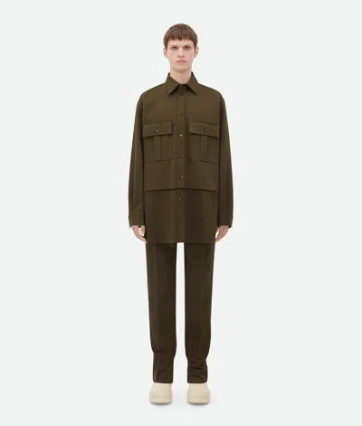 Bottega Veneta Grain De Poudre Double Layer Shirt In Beige