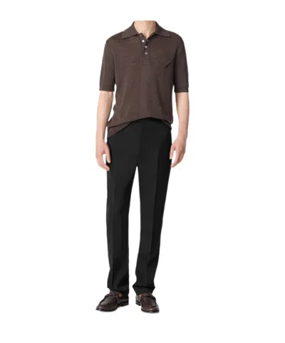 Bottega Veneta Grain De Poudre Pants In Brown