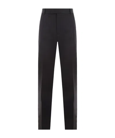 Bottega Veneta Grain De Poudre Tailored Trousers In Black