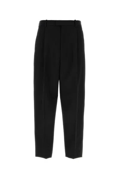 Bottega Veneta Grain De Poudre Trousers In Black