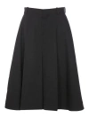 Bottega Veneta Grain De Poudre Wool Skirt In Black