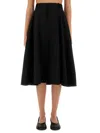 Bottega Veneta Grain De Poudre Wool Skirt In Black