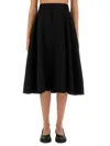 Bottega Veneta Pleated Wool Midi Skirt In Black