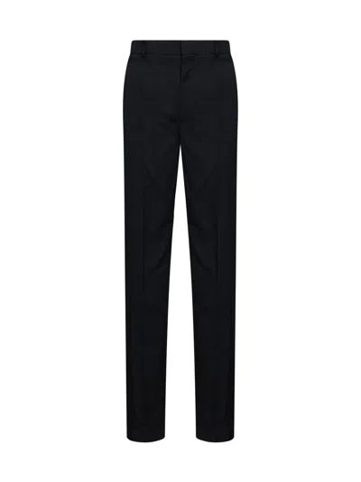 Bottega Veneta Grain De Poudre Wool Trousers In Black
