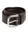 Bottega Veneta Grained Leather Intrecciato Belt
