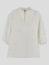 Bottega Veneta Wide Blouse With V-neck And Ruffle Details