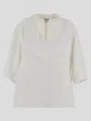 Bottega Veneta Wide Blouse With V-neck And Ruffle Details