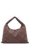 Bottega Veneta Hop Large Shoulder Bag Fondant In Suede In Brown