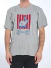 Bottega Veneta Graphic Rabbit-print Crushed Cotton Jersey T-shirt In Gray