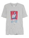 Bottega Veneta Graphic Rabbit-print Crushed Cotton Jersey T-shirt In Gray
