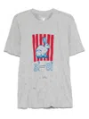Bottega Veneta Graphic Rabbit-print Crushed Cotton Jersey T-shirt In Gray