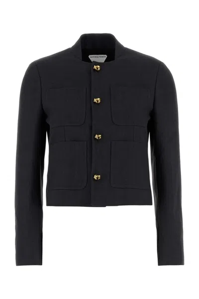 BOTTEGA VENETA BOTTEGA VENETA GRAPHITE COTTON BLEND BLAZER