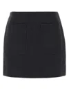 Bottega Veneta Graphite Cotton Blend Mini Skirt In Black