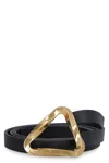 BOTTEGA VENETA BOTTEGA VENETA GRASP LEATHER DOUBLE STRAP BELT