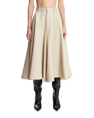 Bottega Veneta Silk And Cotton Twill Culotte In Neutral