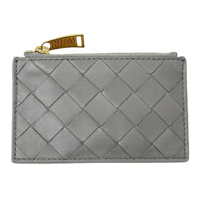 Pre-owned Bottega Veneta Gray Intrecciato Coin Purse/coin Case ()
