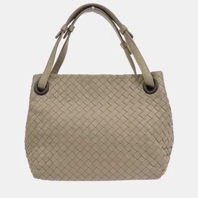 Pre-owned Bottega Veneta Gray Lambskin Intrecciato Tote Bag