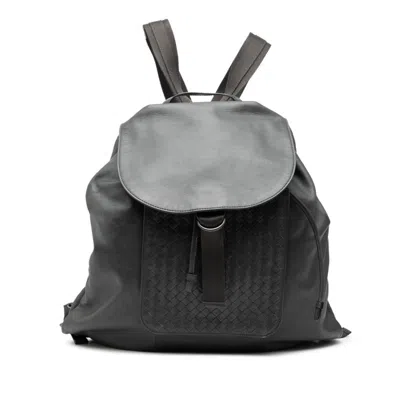Pre-owned Bottega Veneta Gray Leather Backpack ()