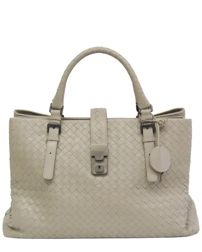 Pre-owned Bottega Veneta Gray Leather Handbag (authentic Pre-loved)