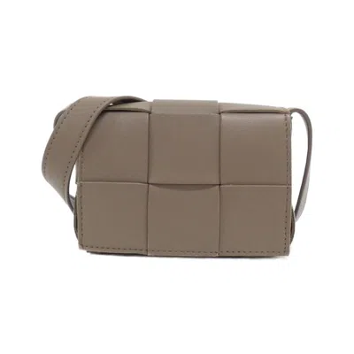 Pre-owned Bottega Veneta Gray Leather Shoulder Bag ()