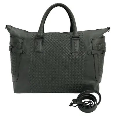 Pre-owned Bottega Veneta Gray Leather Shoulder Bag ()