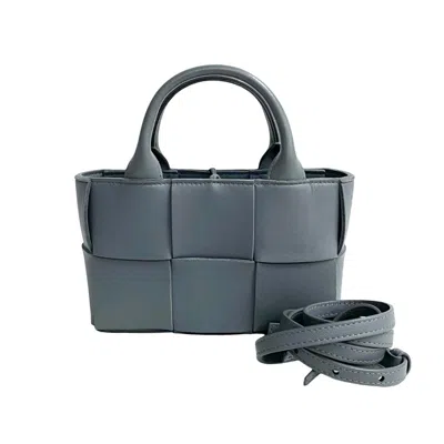 Pre-owned Bottega Veneta Gray Leather Shoulder Bag ()