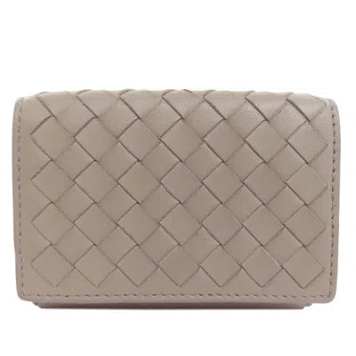 Pre-owned Bottega Veneta Gray Leather Wallet (bi-fold) ()
