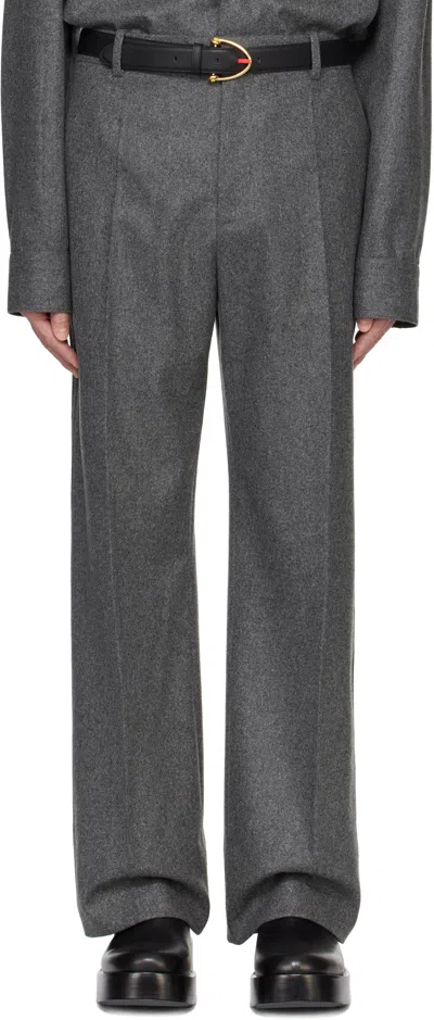 Bottega Veneta Gray Light Wool Flannel Trousers