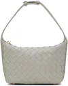 Bottega Veneta Gray Mini Wallace Shoulder Bag In 1556 Agate Grey Gold