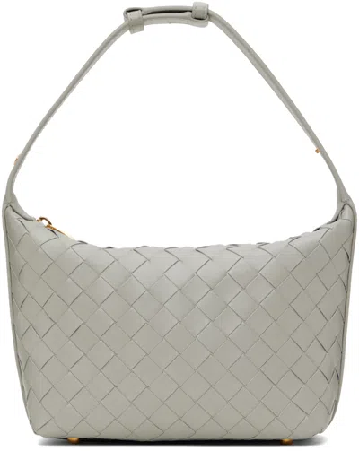 Bottega Veneta Gray Mini Wallace Shoulder Bag In 1556 Agate Grey Gold
